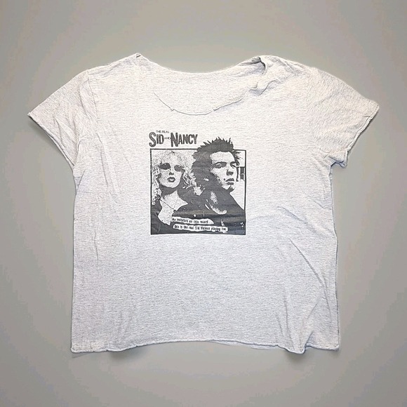 Gildan Other - Vintage Sid Vicious Nancy Punk Crop T Shirt‎ 90s Y2K DIY Cut Grunge